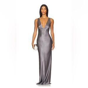 Shona Joy La Lune Plunge Cross back maxi dress